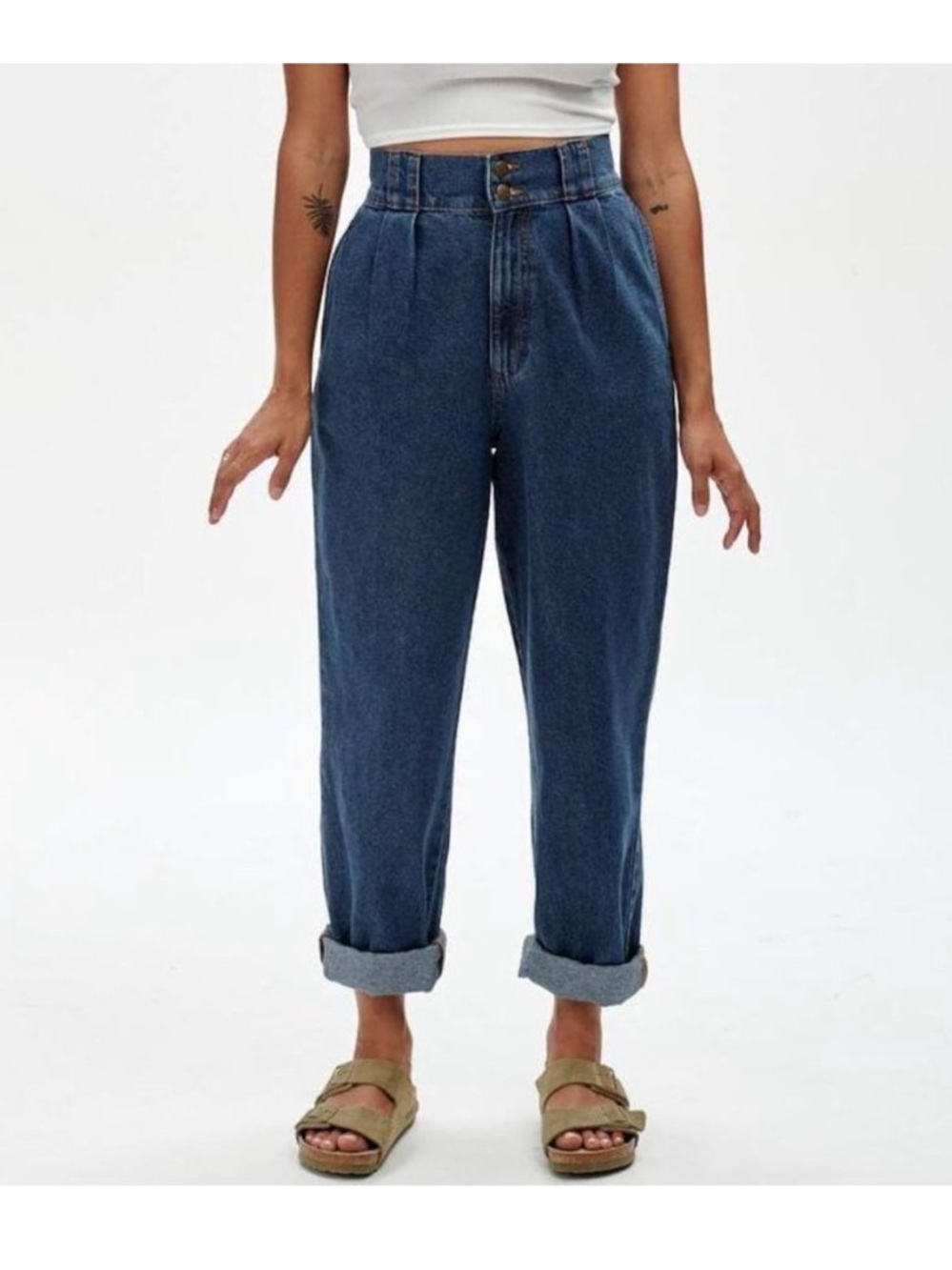 Lucy and Yak Addison Taper Leg High Rise Mom Jeans Organic Cotton 26 - Picture 1 of 8